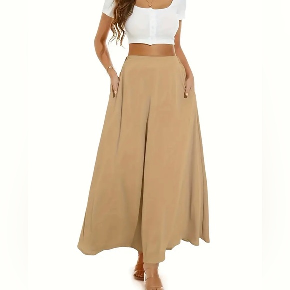 Passion of Essence Dresses & Skirts - Y2K Black Pleated Long Loose Solid Casual Skirt